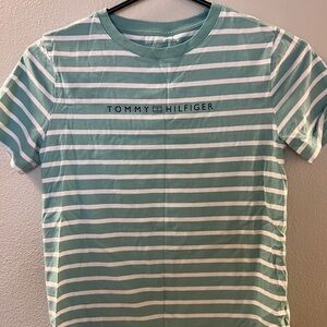 Tommy Hilfiger Mint and White Striped Tee